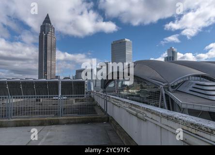 Centro fieristico Francoforte, panoramica dell'area esterna Foto Stock