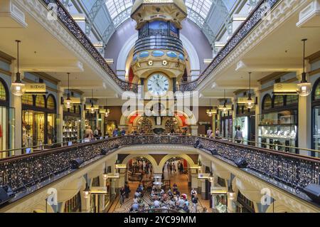 Il grande orologio australiano nel Queen Victoria Building, Sydney, NSW, Australia, Oceania Foto Stock