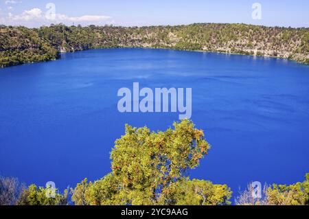 Il Blue Lake in un maar vulcanico dormiente, Mount Gambier, SA, Australia, Oceania Foto Stock