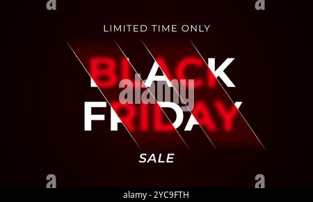 Promozione Black Friday. Striscione moderno orizzontale. Illustrazione vettoriale. Illustrazione Vettoriale