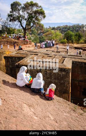 Etiopia, Lalibela, gennaio 2024: Celebrazioni di Timket, la festa religiosa più importante dell'Etiopia. L'epifania ortodossa, Timkat, è celebrata io Foto Stock