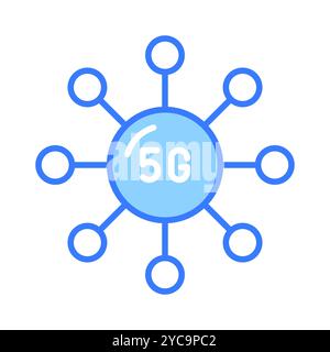 Scegli questa icona di connessione di rete 5G progettata in modo creativo con uno stile alla moda, il vettore della tecnologia 5G. Illustrazione Vettoriale