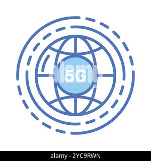 Scegli questo fantastico vettore di rete 5G con un'icona modificabile e di stile alla moda Illustrazione Vettoriale