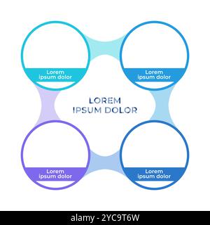 Flusso di lavoro continuo infografica cerchi diagramma di flusso Illustrazione Vettoriale