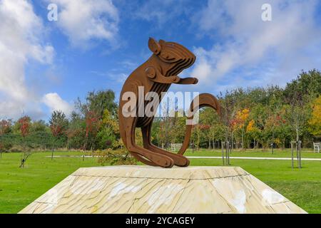 Il Desert Rats Memorial al National Memorial Arboretum, Alrewas vicino a Lichfield, Staffordshire, Inghilterra, Regno Unito Foto Stock