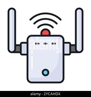 Un'icona del modem wifi in stile trendy, vettore di router Internet in stile trendy Illustrazione Vettoriale