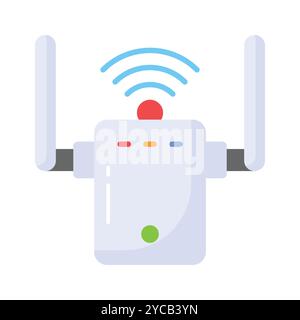 Un'icona del modem wifi in stile trendy, vettore di router Internet in stile trendy Illustrazione Vettoriale