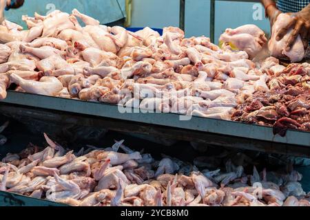 Market, Meat Hall, Port Louis, Oceano Indiano, Isola, Mauritius, Africa, Markt, Halle für Fleisch, indischer Ozean, Insel, Afrika Foto Stock