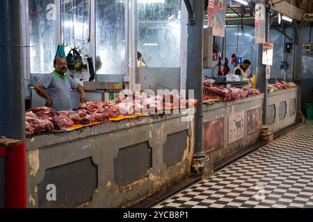 Market, Meat Hall, Port Louis, Oceano Indiano, Isola, Mauritius, Africa, Markt, Halle für Fleisch, indischer Ozean, Insel, Afrika Foto Stock