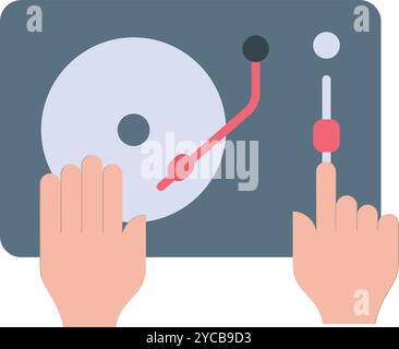 Immagine vettoriale icona DJ Mixer. Adatto per applicazioni mobili applicazioni Web e supporti di stampa. Illustrazione Vettoriale