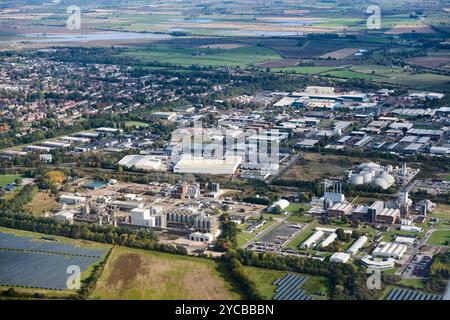 Vista aerea della zona industriale di Newton Aycliffe, New Town, County Durham, Inghilterra nord-orientale, Regno Unito Foto Stock