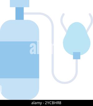 Immagine vettoriale dell'icona del serbatoio di ossigeno. Adatto per applicazioni mobili applicazioni Web e supporti di stampa. Illustrazione Vettoriale