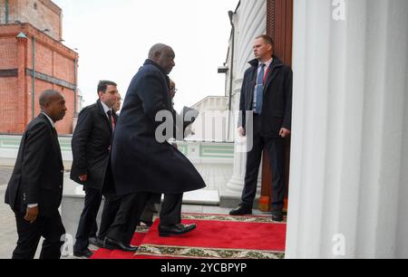 Kazan, Russia. 22 ottobre 2024. Il presidente sudafricano Cyril Ramaphosa arriva al Cremlino di Kazan per il 16° vertice BRICS, il 22 ottobre 2024 a Kazan, Tatarstan, Russia. Crediti: Alexey Maishev/BRICS-Russia2024.Ru/Alamy Live News Foto Stock