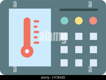 Immagine vettoriale dell'icona del termostato. Adatto per applicazioni mobili applicazioni Web e supporti di stampa. Illustrazione Vettoriale