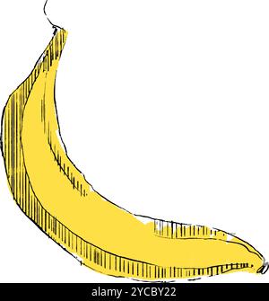 Cartone animato grafico a banana. Frutta tropicale. Illustrazione vettoriale Illustrazione Vettoriale