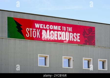 Wrexham, Galles, Regno Unito - 17 settembre 2024; firma allo stadio Wrexham Football Club Racecource dello sponsor del marchio Stok Danone Foto Stock