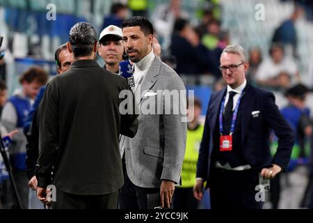 Sami Khedira durante la fase di UEFA Champions League 2024/25 League - partita di calcio tra Juventus FC e VfB Stoccarda all'Allianz Stadium di Torino Italia - 22 ottobre 2024 - &#XA;ph Giuliano Marchisciano durante Juventus FC vs VfB Stuttgart, partita di calcio della UEFA Champions League a Torino, Italia, 22 ottobre 2024 Foto Stock