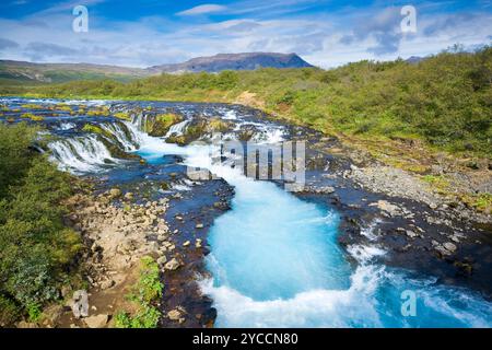 Cascata Bruarfoss in Islanda Foto Stock