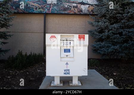 Un ballottaggio ufficiale fuori dagli uffici della contea di El Paso. La bacheca è fissata al cemento e sotto 24 ore di sorveglianza video. Foto Stock