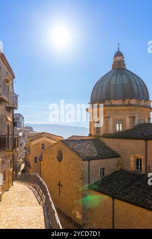 Chiesa madre, Gangi, Palermo, Sicilia, Italia Foto Stock