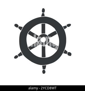 Timone vettoriale disegnato a mano per la spedizione di scarabocchi Illustrazione Vettoriale