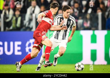 Torino, Italie. 22 ottobre 2024. Kenan YILDIZ della Juventus durante la partita di calcio UEFA Champions League, fase MD3 tra Juventus FC e VfB Stoccarda il 22 ottobre 2024 allo stadio Allianz di Torino - foto Matthieu Mirville (A Gandolfo)/DPPI Credit: DPPI Media/Alamy Live News Foto Stock