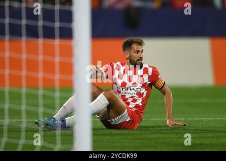 Girona, ESP. 22 ottobre 2024. GIRONA FC-SLOVAN BRATISLAVA 22 ottobre 2024 Stuani (7) del Girona FC durante la partita di UEFA Champions League 2024/25 League Phase tra il Girona FC e lo Slovan Bratislava allo Stadio Municipale di Montilivi a Girona, Spagna. Crediti: Rosdemora/Alamy Live News Foto Stock