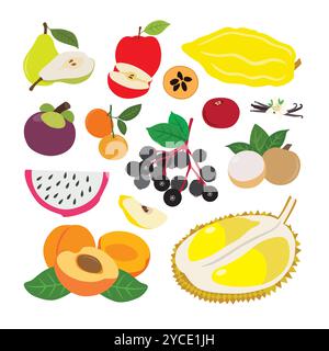 Tropical Fruit Wonders. illustrazione vettoriale Illustrazione Vettoriale