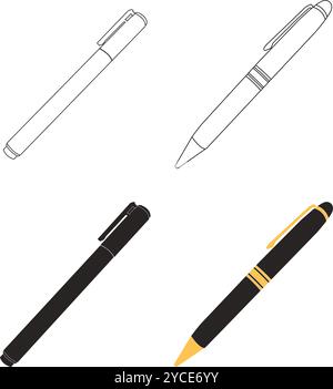 icona della penna stilografica disegno del simbolo Illustrazione Vettoriale