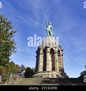 Hermannsdenkmal, attrazione turistica, luogo di interesse, Detmold, Westfalia orientale-Lippe, Renania settentrionale-Vestfalia, Germania, Europa Foto Stock