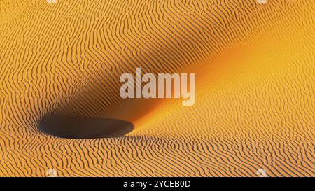 Struttura di sabbia scolpita dal vento nel deserto di Rub al Khali, provincia di Dhofar, penisola arabica, Sultanato dell'Oman Foto Stock