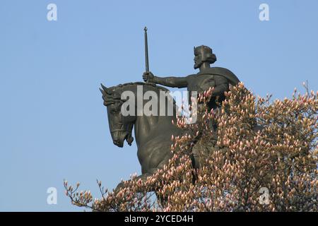 Statua del re Tomislav, Zagabria, Croazia Foto Stock