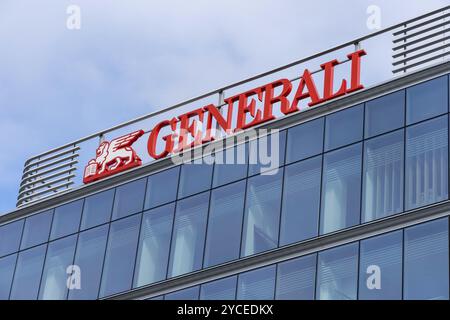 Madrid, Spagna, 10 ottobre 2021: Sede generale del gruppo generali a Madrid. È la più grande del suo genere in Italia e tra le prime dieci maggiori assicurazioni Foto Stock