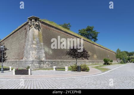 Mura all'interno della Cittadella Alba-Carolina ad Alba Iulia, Romania, Europa Foto Stock