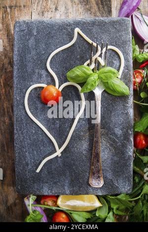 Presentazione di Pici, spaghetti fatti a mano in Toscana Foto Stock