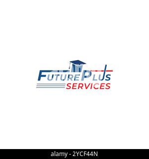 Futuristico modello di design con logo per laureati. Logo Education Design Vector Illustrazione Vettoriale