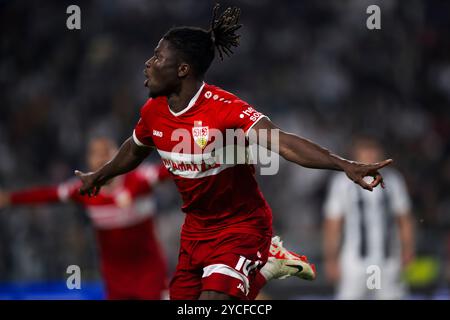 Torino, Italia. 22 ottobre 2024. Durante la fase di UEFA Champions League 2024/25, partita di calcio tra Juventus FC e VfB Stuttgart. Crediti: Nicolò campo/Alamy Live News Foto Stock