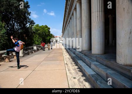 STOA di Attalo, antica Agorà di Atene Foto Stock