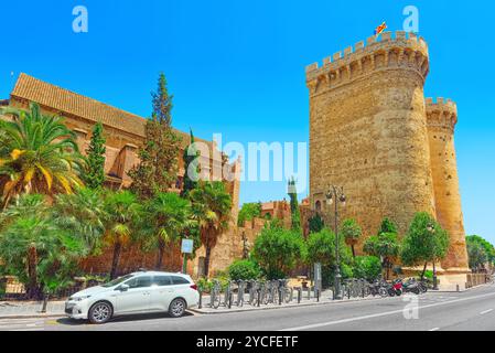 Valencia, Spagna - 13 Giugno 2017 : Torri di Quart (Torres de Quart) è una delle dodici porte che faceva parte delle antiche mura della città,della città o Foto Stock