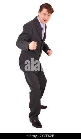 L'uomo d'affari che combatte e' determinato ad agire Foto Stock