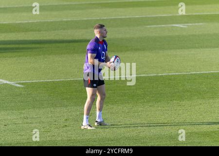 Girona, Spagna, 23 ottobre 2024 - Luke Northmore si è allenato al Camiral Wellness Club Club di rugby maschile Elite, Girona Credit: Howard Sayer/Alamy Live News Foto Stock