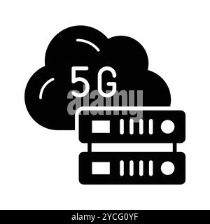 Icona del server di rete 5G dal design accattivante in stile moderno, con tecnologia vettoriale 5G. Illustrazione Vettoriale