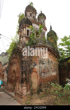 Tempio Nabaratna Shiva del Jora Mandir. Baidyapur. Burdwan Orientale, Bengala Occidentale, India. Foto Stock
