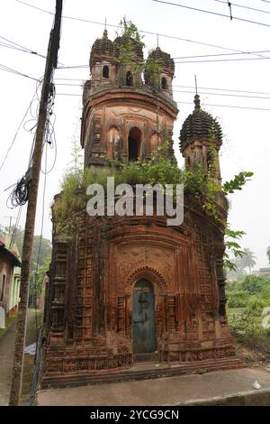 Tempio Nabaratna Shiva del Jora Mandir. Baidyapur. Burdwan Orientale, Bengala Occidentale, India. Foto Stock