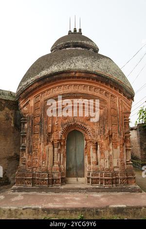 Tempio Aatchala Shiva del Jora Mandir. Baidyapur. Burdwan Orientale, Bengala Occidentale, India. Foto Stock