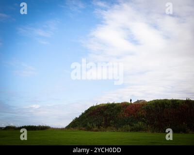 Motte di Old Sarum Castle, Seresberi Castle, Old Sarum, Salisbury, Wiltshire, Inghilterra, Regno Unito, Gran Bretagna. Foto Stock