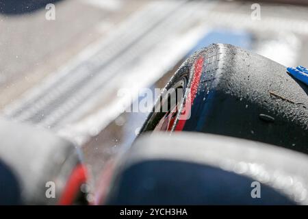 Austin, Stati Uniti. 20 ottobre 2024. Pirelli dettaglio pneumatici, durante la Formula 1 Pirelli United States Grand Prix 2024. Crediti: Alessio Morgese/Alessio Morgese/Emage/Alamy live news Foto Stock