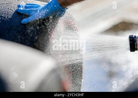 Austin, Stati Uniti. 20 ottobre 2024. Pirelli dettaglio pneumatici, durante la Formula 1 Pirelli United States Grand Prix 2024. Crediti: Alessio Morgese/Alessio Morgese/Emage/Alamy live news Foto Stock