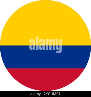 Colombia Circle Flag, Circle Flag of Colombia, immagini vettoriali Illustrazione Vettoriale