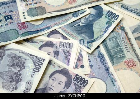 Banconote in yen giapponesi Foto Stock